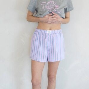 Things between stripe boyfriend shorts